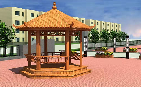 防腐木涼亭在園林景觀中的應用